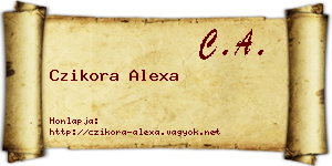 Czikora Alexa névjegykártya